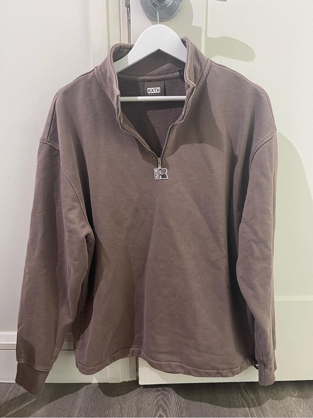 Kith Men's Zip Pullover in Taupe Brown